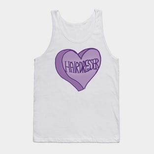 Purple Hair Stylist Love Heart Tank Top